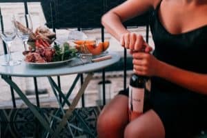 woman drinking wine