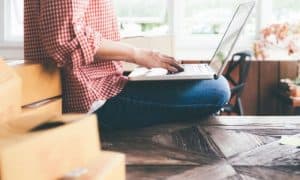 woman googling sobriety tips