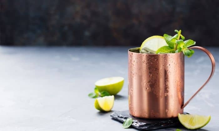 ginger beer in a copper cup