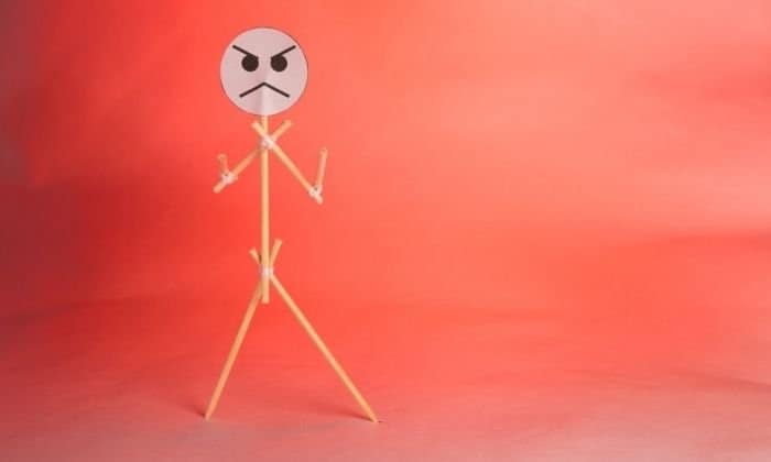 Angry figure made out of match sticks