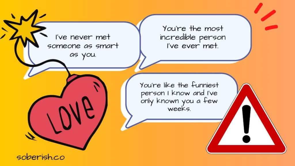 examples of love bomb text messages from a narcissist