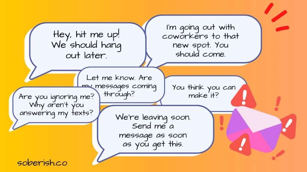 bombardment of texts from a narcissist