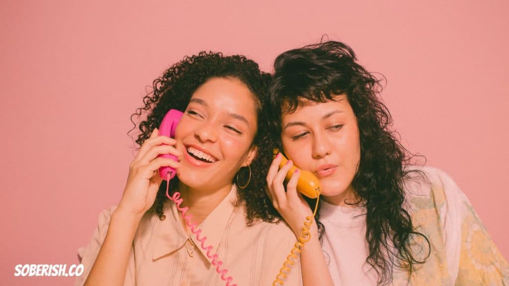 A BPD woman and her favorite person best friend pretend to be on old school phones together