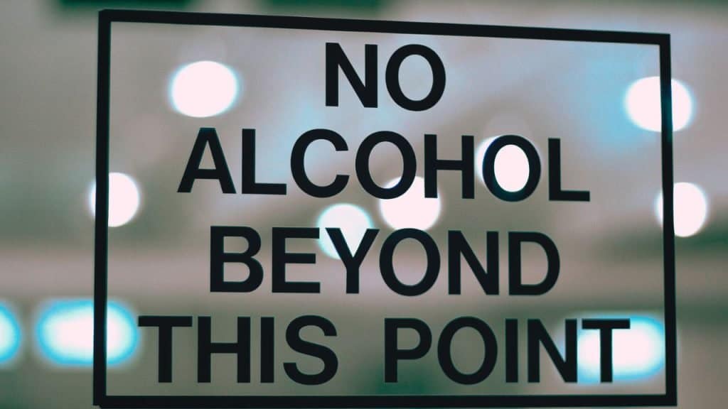 no alcohol beyond this point sign